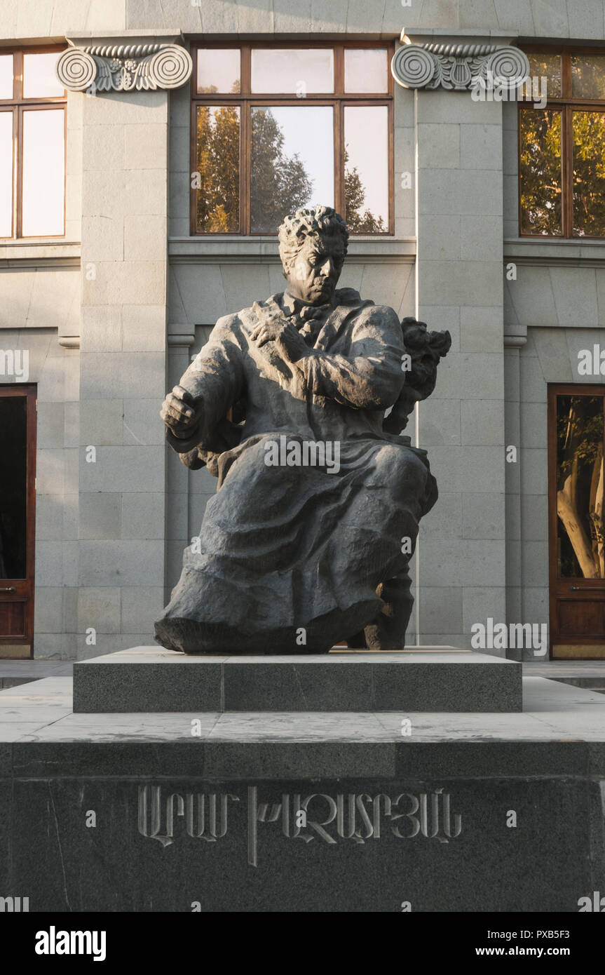 Armenia, Yerevan, Freedom Square, Armenian Opera House, Aram Khachaturian statue Stock Photo