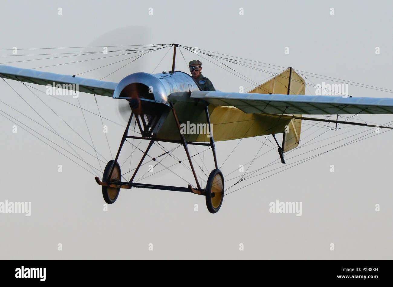 1912 Blackburn Monoplane Type D, the oldest airworthy aircraft of British origin anywhere in the world. Vintage plane from early days of manned flight Stock Photo