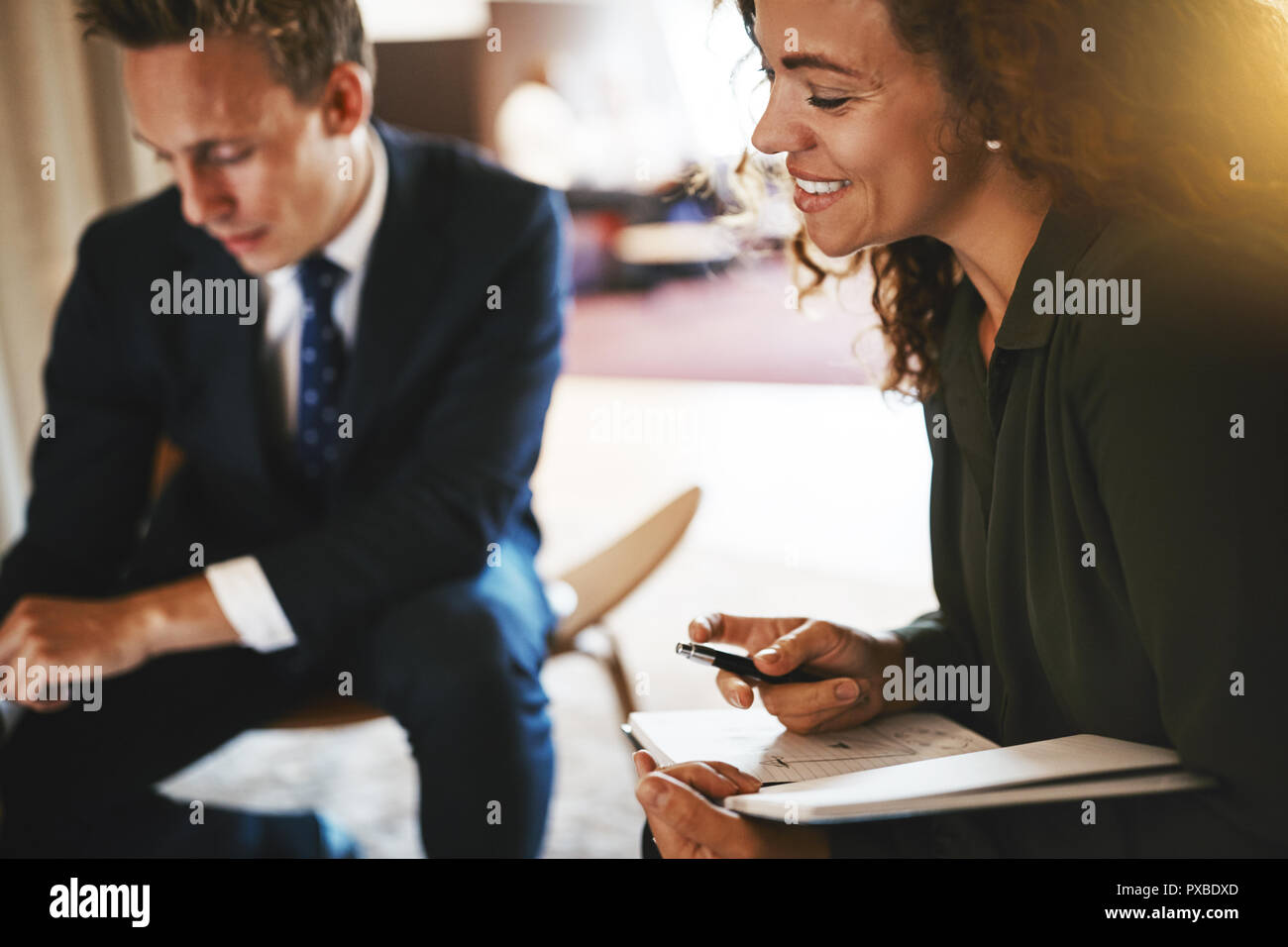 Man going over notes working hi-res stock photography and images - Alamy