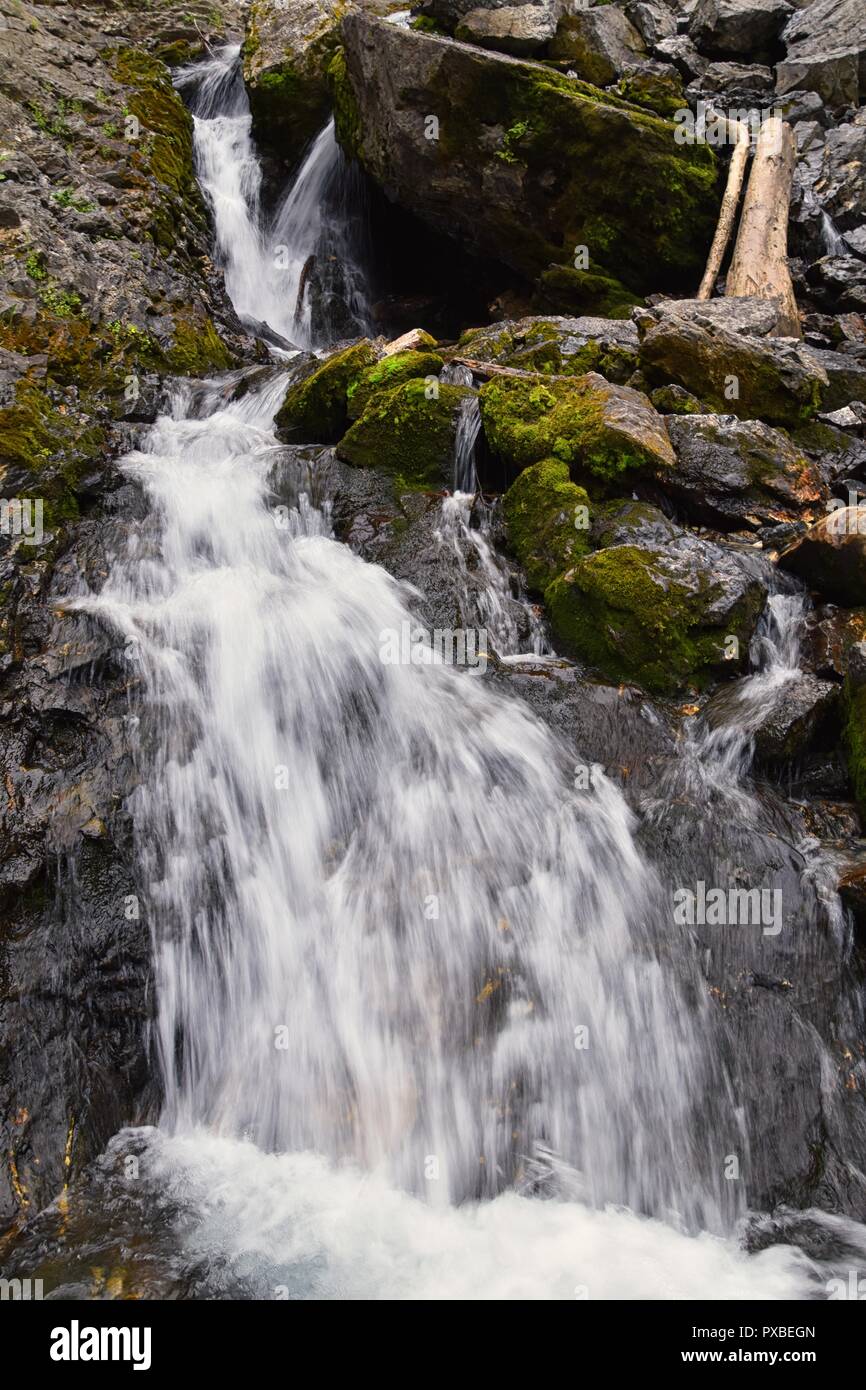 Download Waterfall And River Stream Mountain Views From Hiking Trails To Doughnut Falls In Big Cottonwood Canyon In The Wasatch Front Rocky Mountains Utah W Stock Photo Alamy