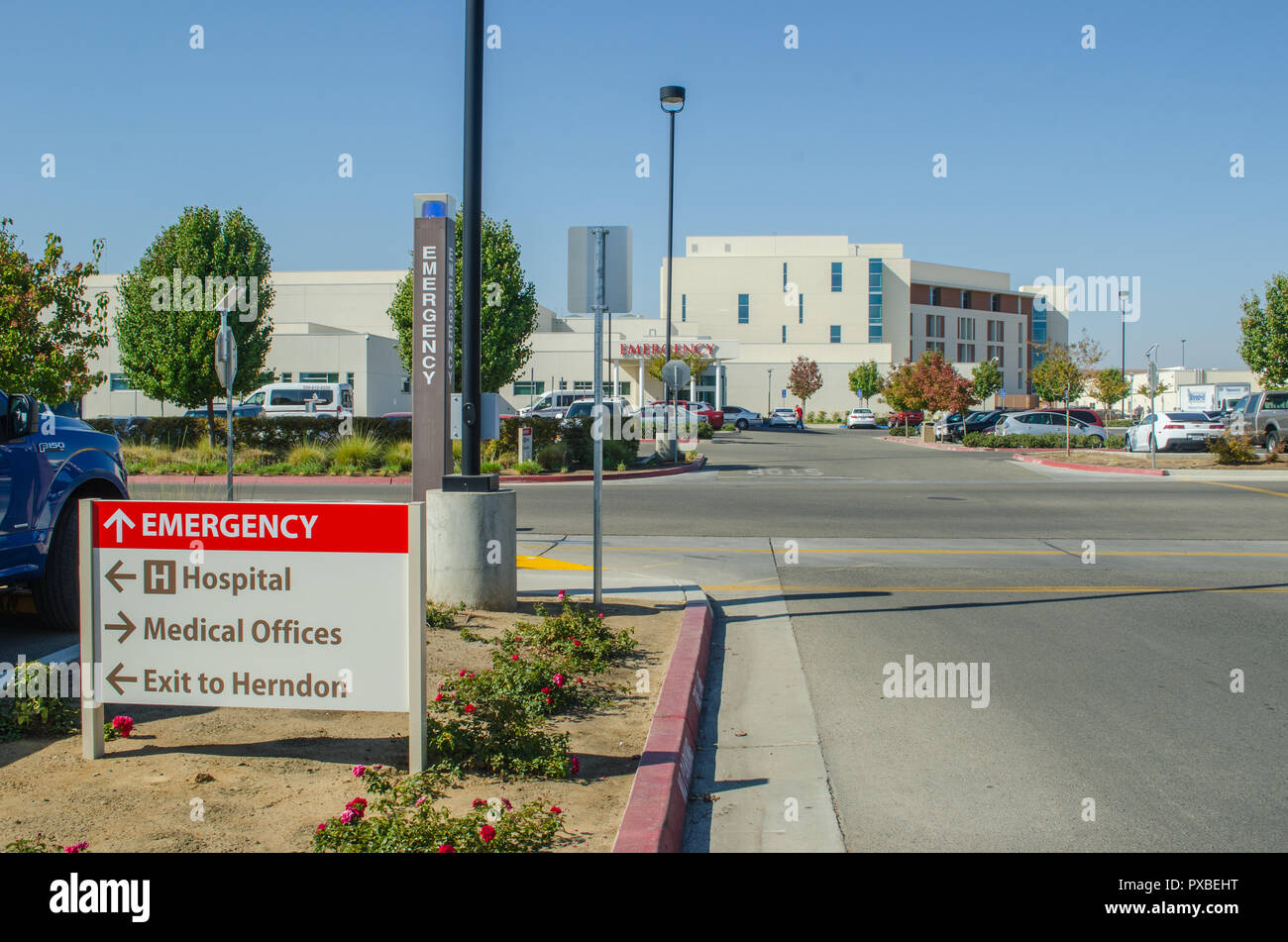Eemergency room complex at Community Medical Center in Clovis, CA USA