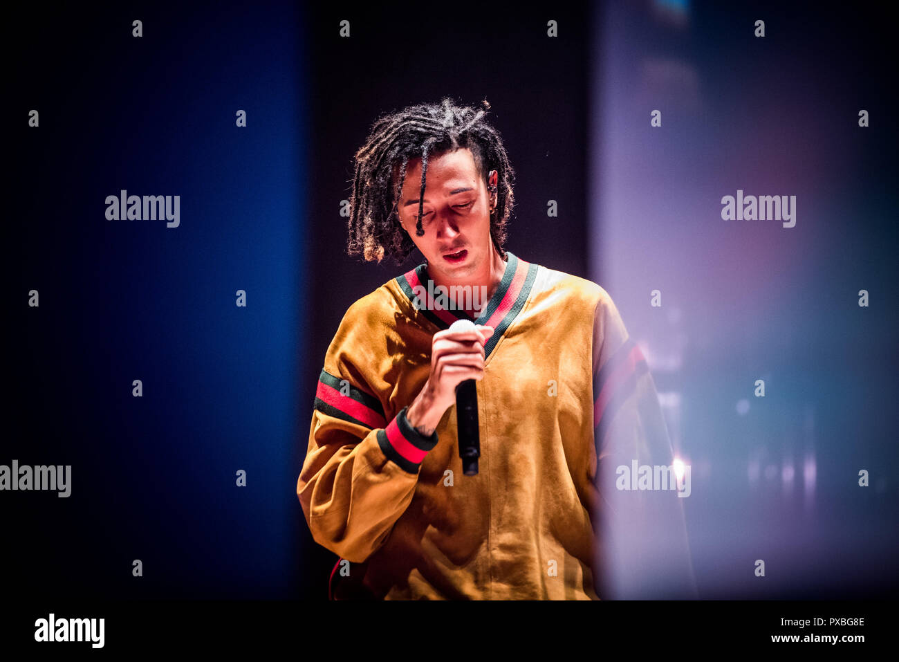 Torino, Italy. 20th Oct, 2018. The Italian-Tunisian rapper Ghali ...