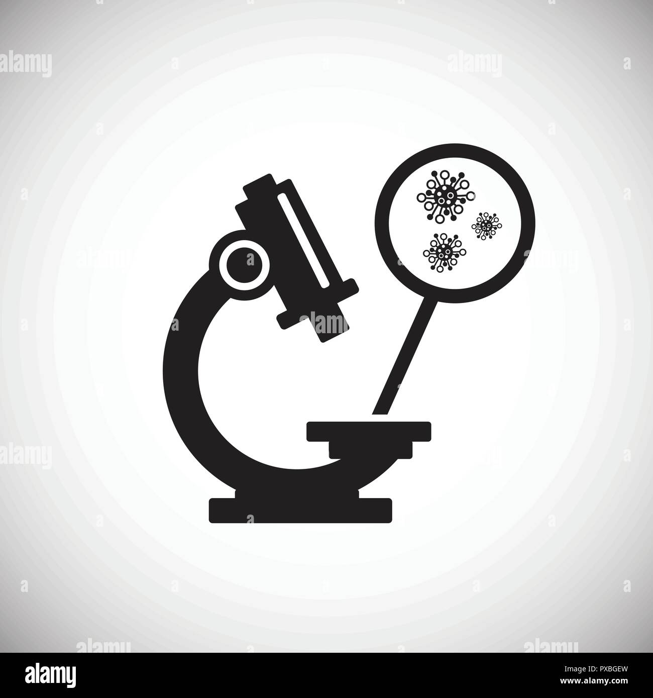 Microscope with virus ob white background Stock Vector Image & Art - Alamy