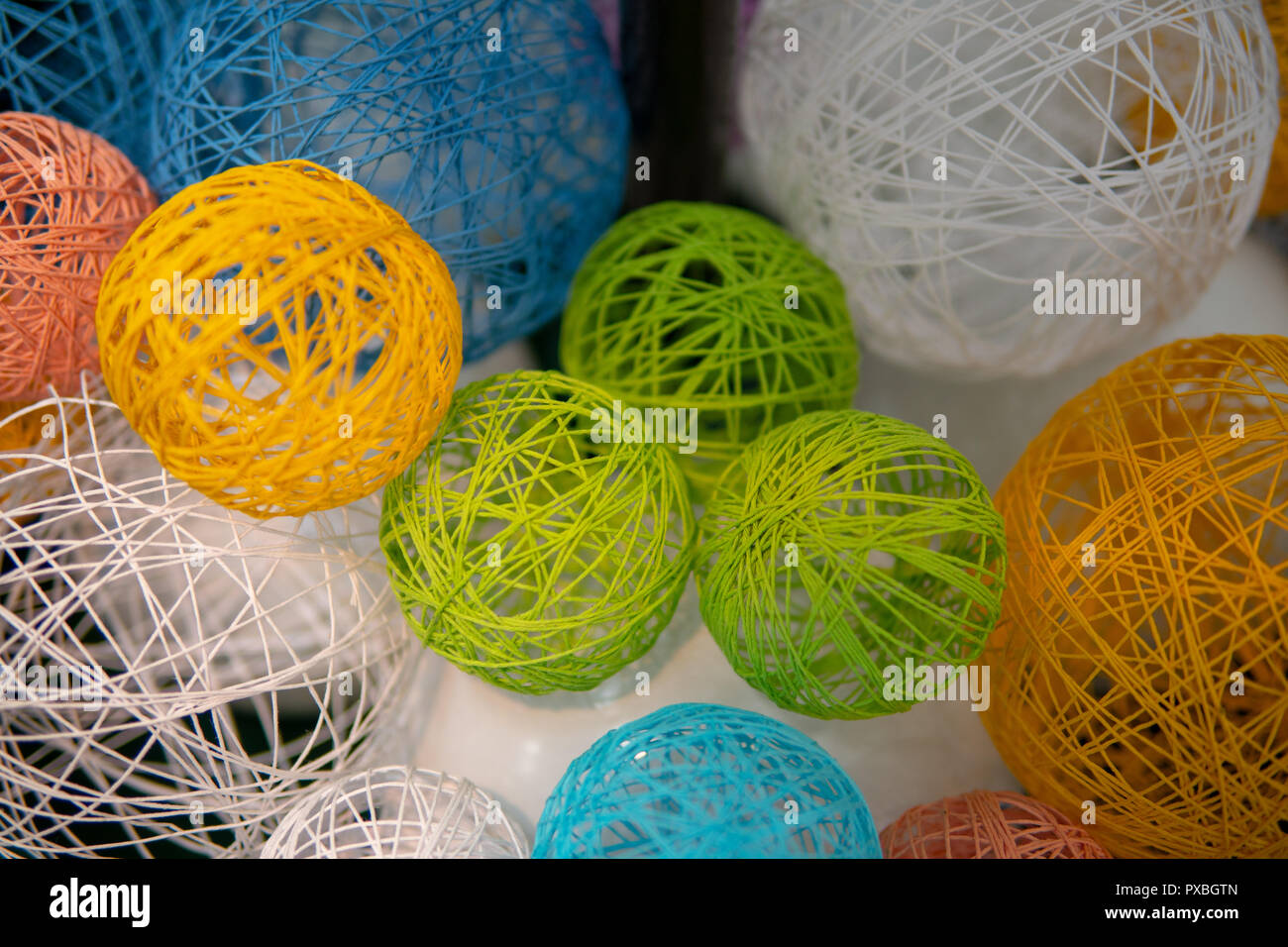Spheres glued from threads Stock Photo - Alamy