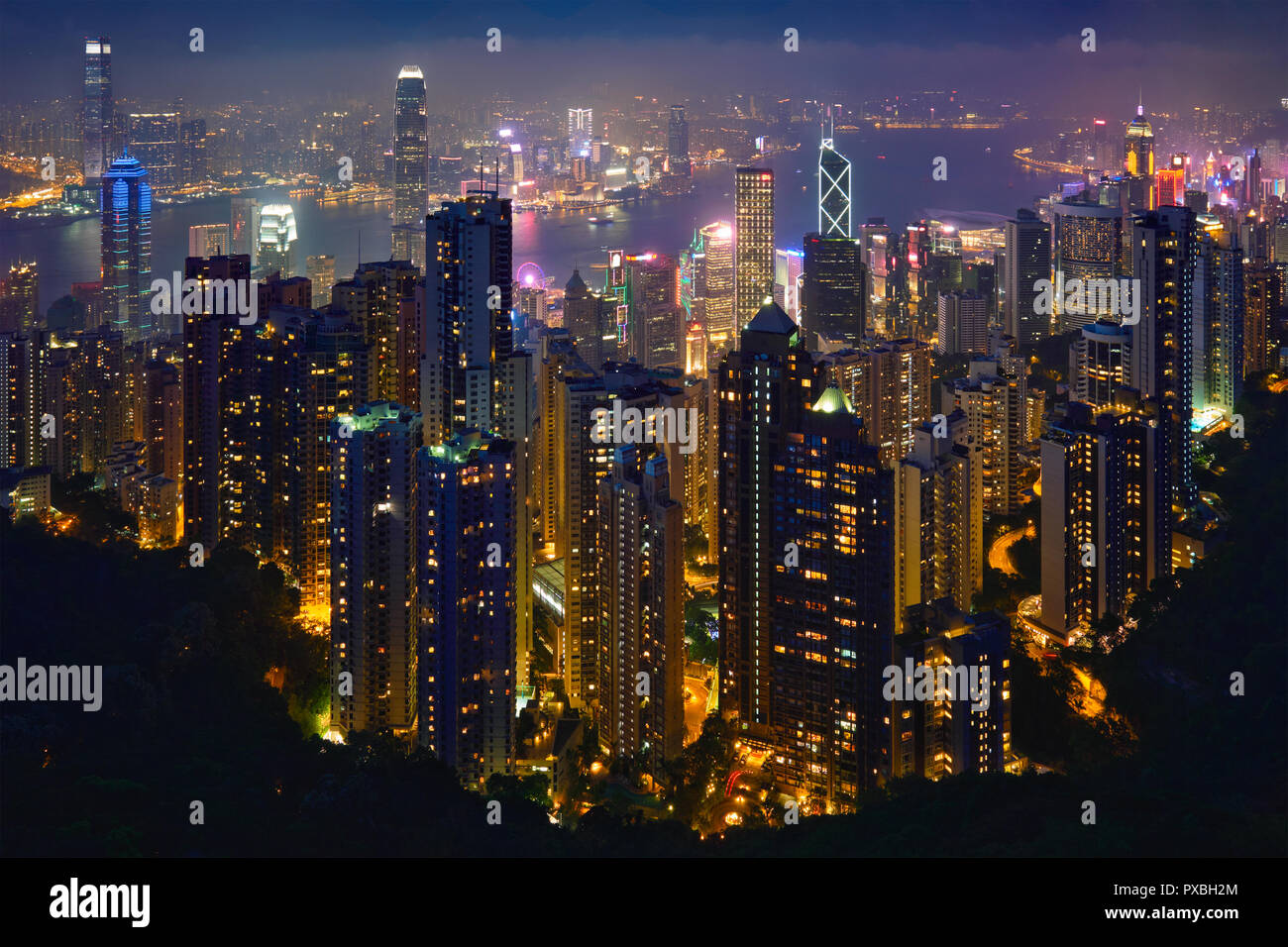 Hong Kong skyscrapers skyline cityscape view Stock Photo - Alamy