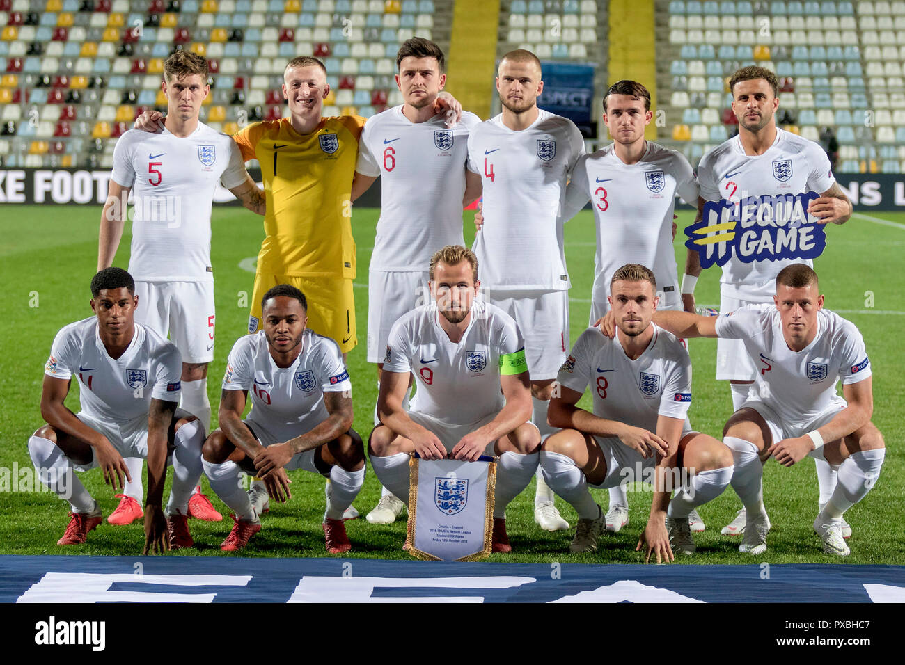 Rijeka Croatia October 12 2018 Uefa Nations League Football Match Croatia Vs England England Players Lineup Stock Photo Alamy