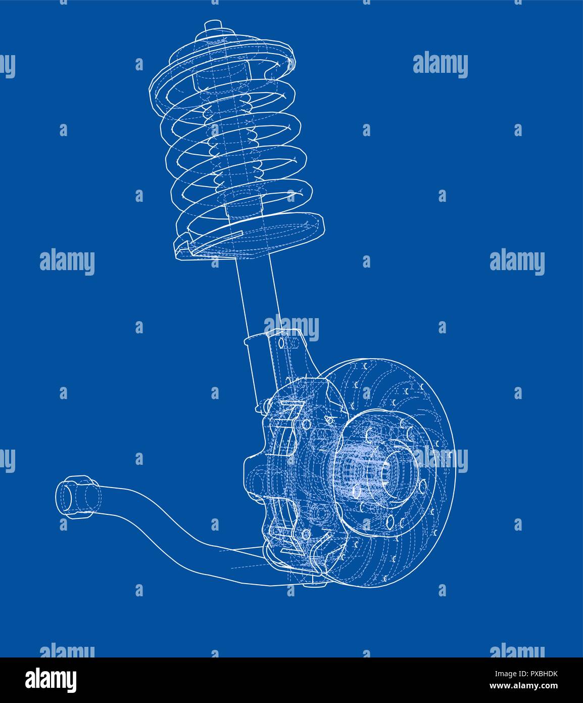 Car suspension with shock absorber Stock Vector Image & Art Alamy