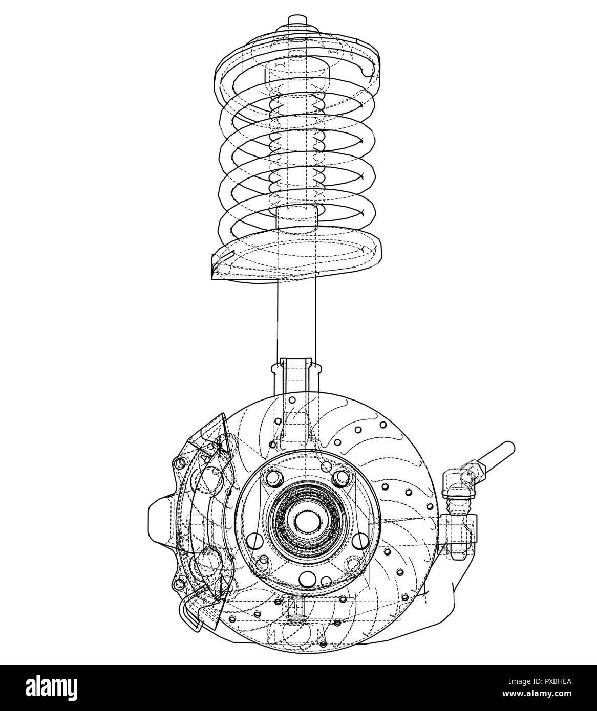 Car suspension with shock absorber Stock Vector Image & Art Alamy