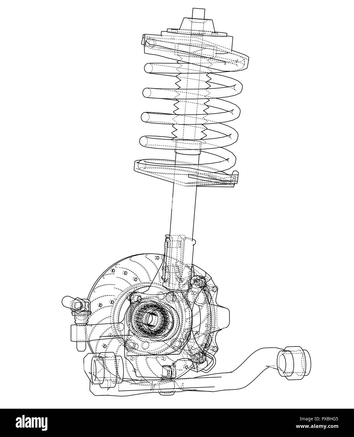 Car suspension with shock absorber Stock Vector Image & Art Alamy