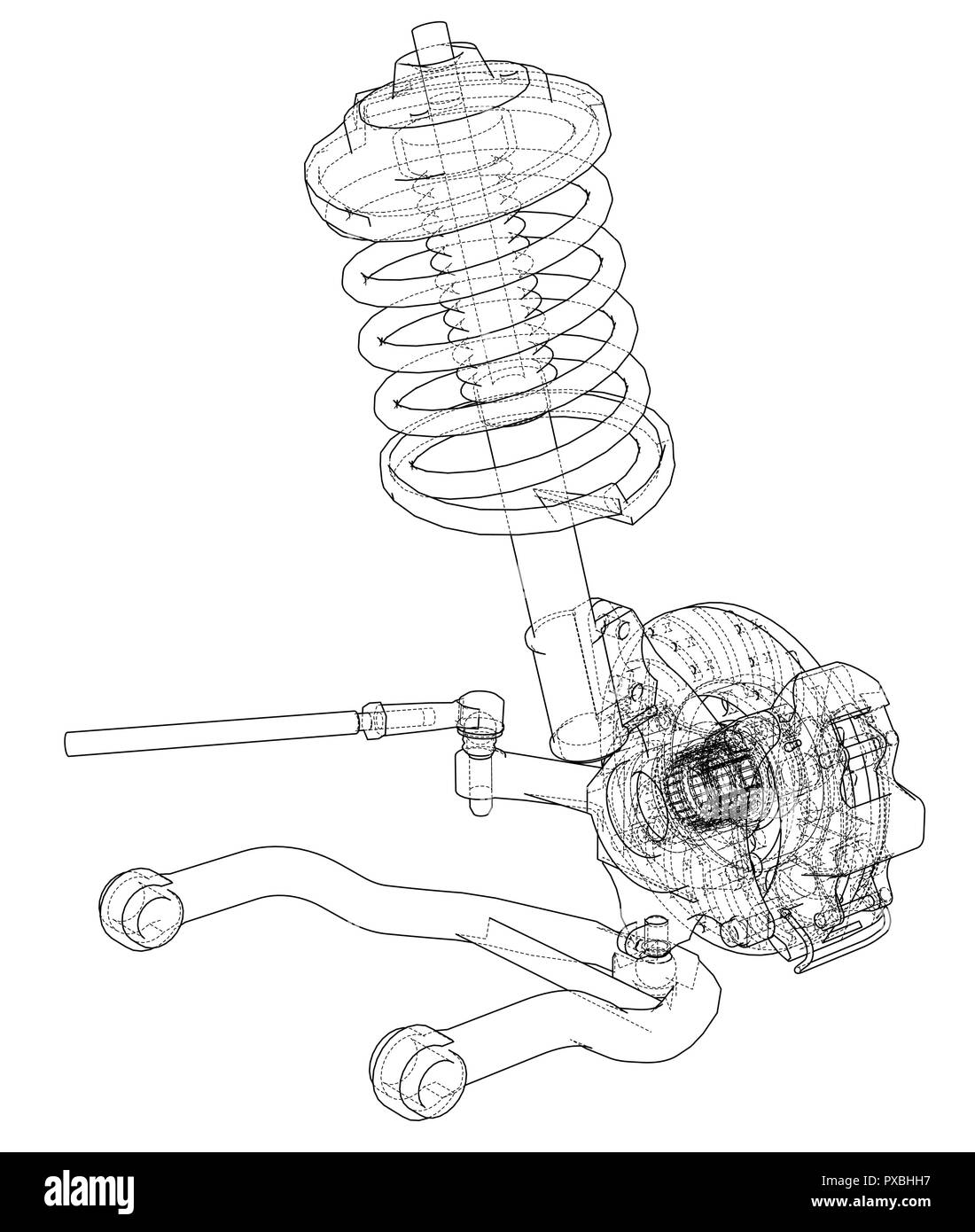 Car suspension with shock absorber Stock Vector Image & Art Alamy