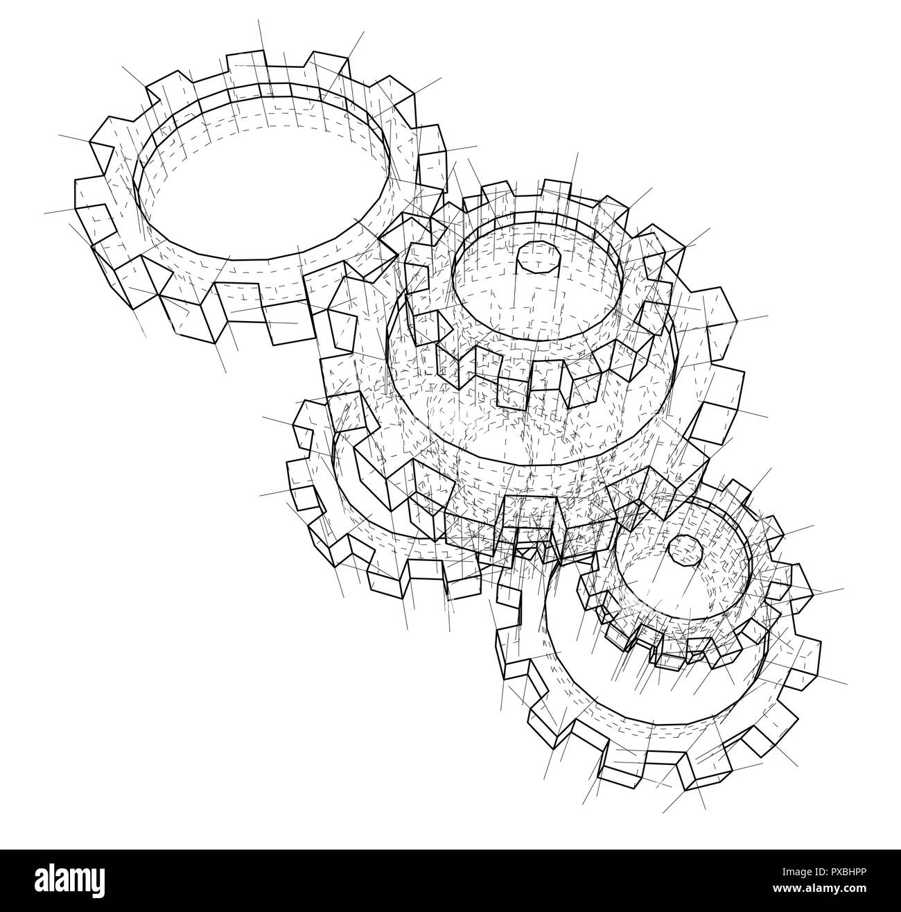 3D gears. Vector Stock Vector Image & Art - Alamy