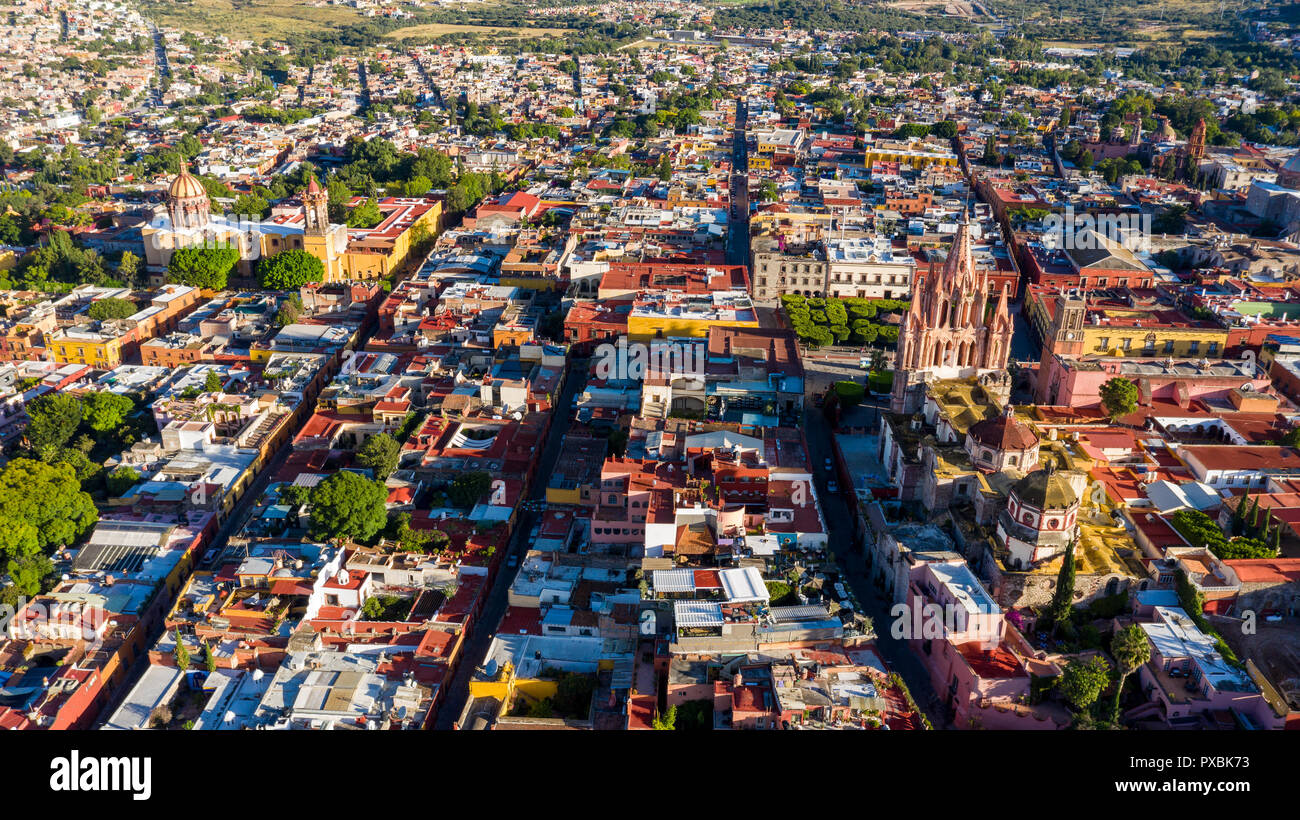 Aerial view of San Miguel de Allende, Mexico Stock Photo