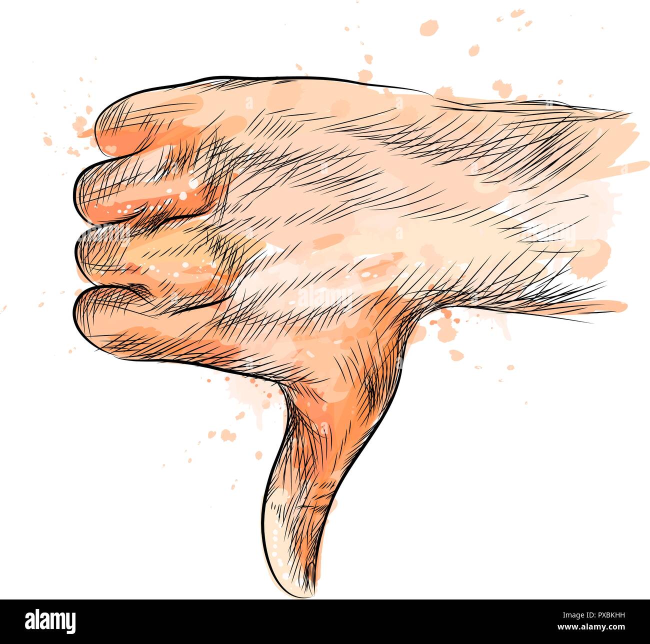 Hand gesture, thumbs down hand Stock Vector Image & Art Alamy