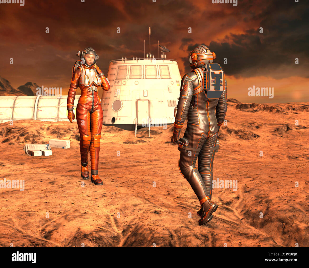 Astronaut on planet mars hi-res stock photography and images - Alamy