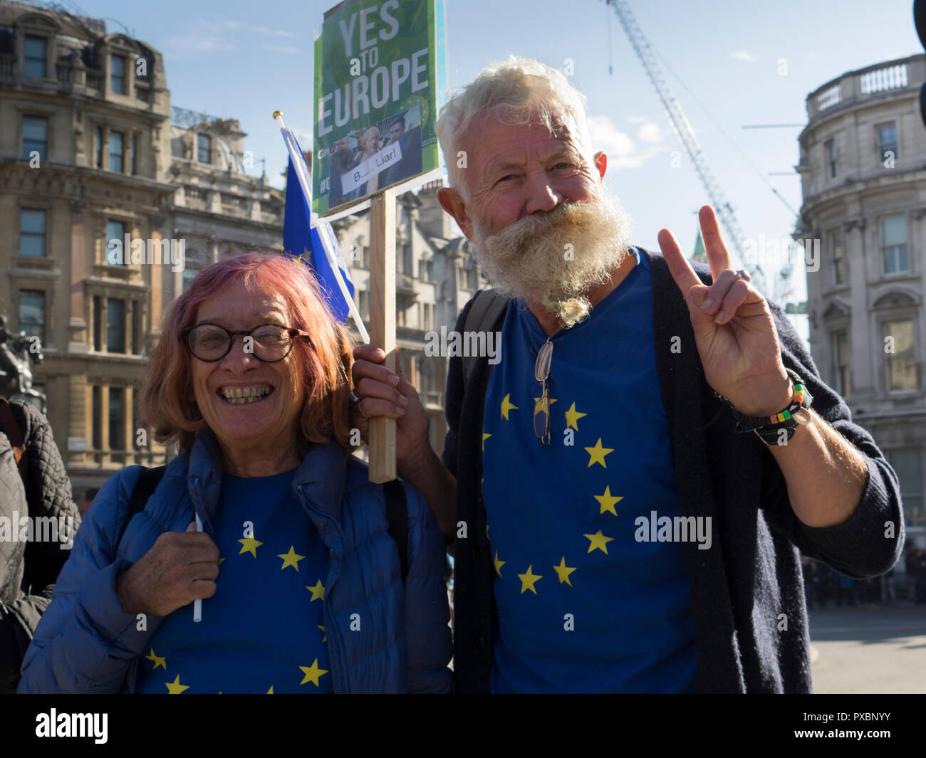 Older people demonstrate against leaving the European Union Stock Photo