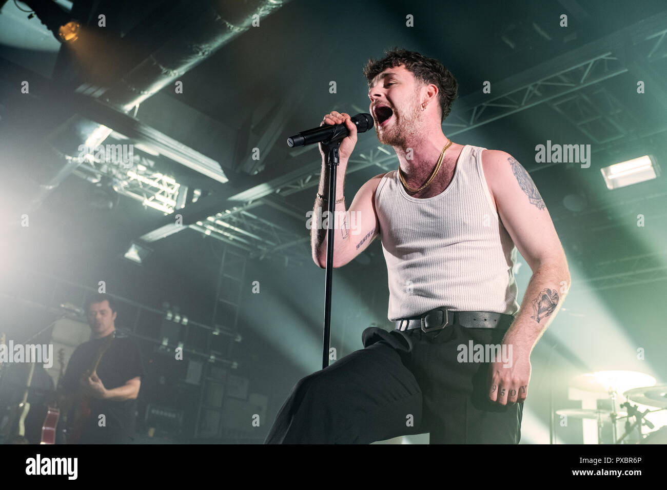 Liverpool, UK. 20th October 2018. Tom Grennan performs at the Liverpool O2 Academy on his UK tour, Liverpool 20/10/2018 Stock Photo