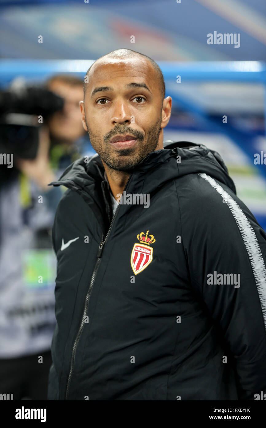 Monaco's French coach Thierry Henry seen during the French L1 football  match between Strasbourg (RCSA) and Monaco at the Meinau stadium in  Strasbourg. Final score: Strasbourg 2 - 1 Monaco Stock Photo - Alamy