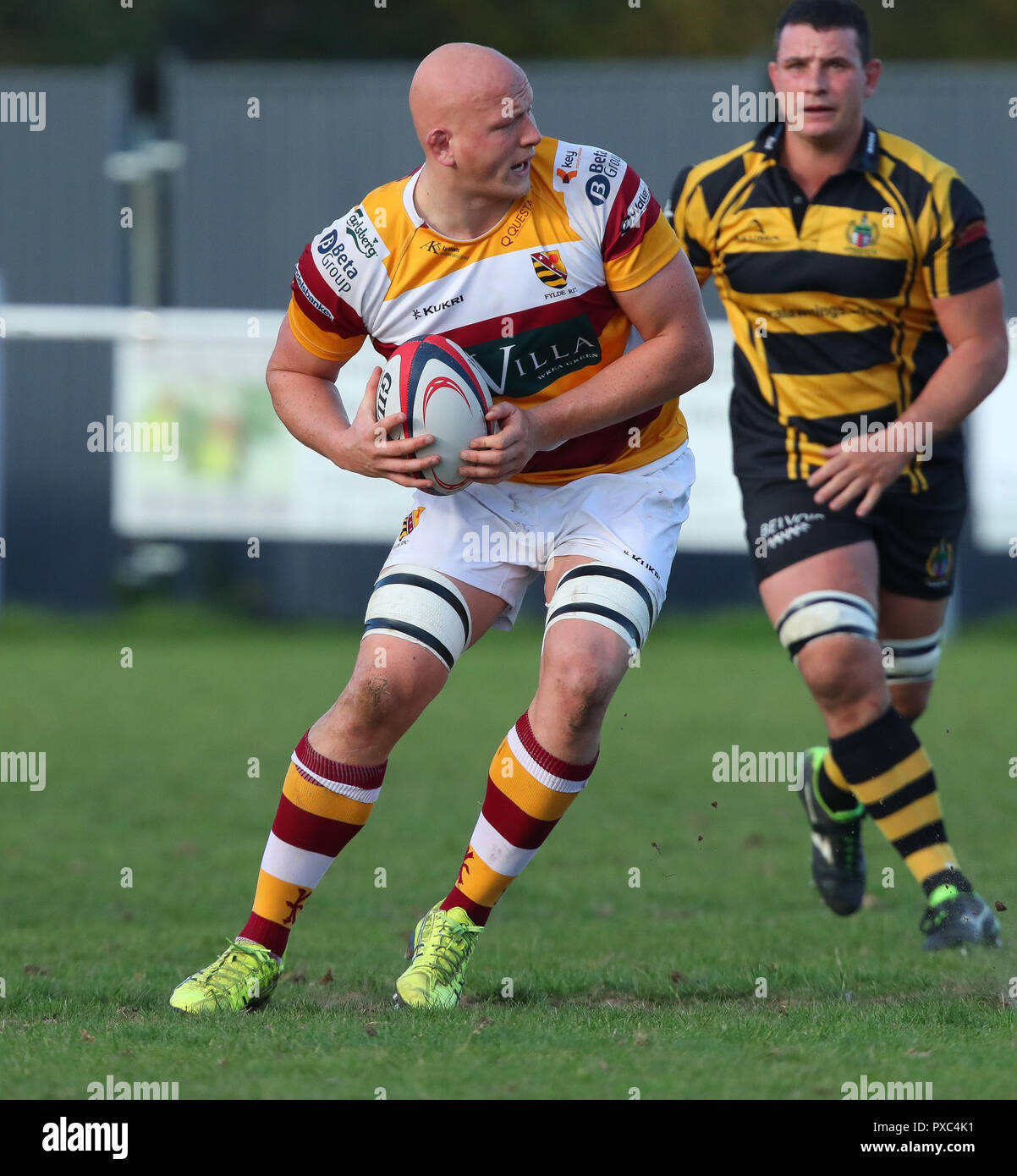 20.10.2018 Hinckley, Leicester, England. Rugby Union, Hinckley rfc v Fylde rfc.  Oliver Parkinson in action for Fylde      during the RFU National League 2 North (NL2N) game played at the Leicester  Road Stadium.    © Phil Hutchinson / Alamy Live News Stock Photo
