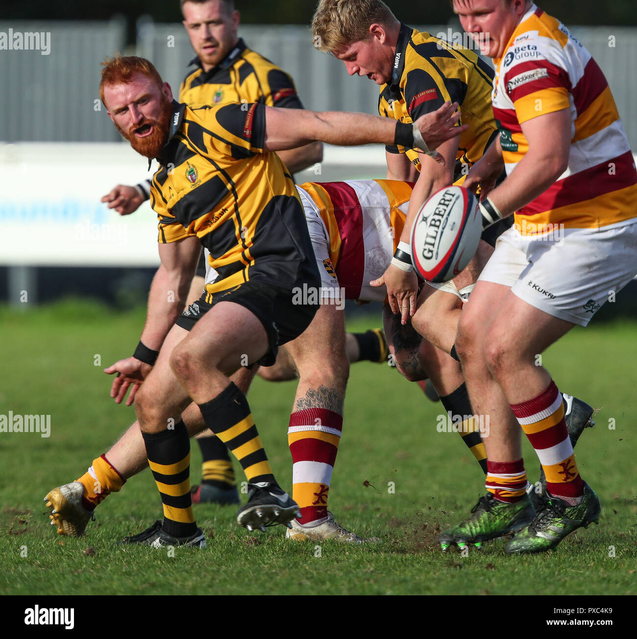 20.10.2018 Hinckley, Leicester, England. Rugby Union, Hinckley rfc v Fylde rfc.   Jamie Skerritt in action for Hinckley during the RFU National League 2 North (NL2N) game played at the Leicester  Road Stadium.    © Phil Hutchinson / Alamy Live News Stock Photo