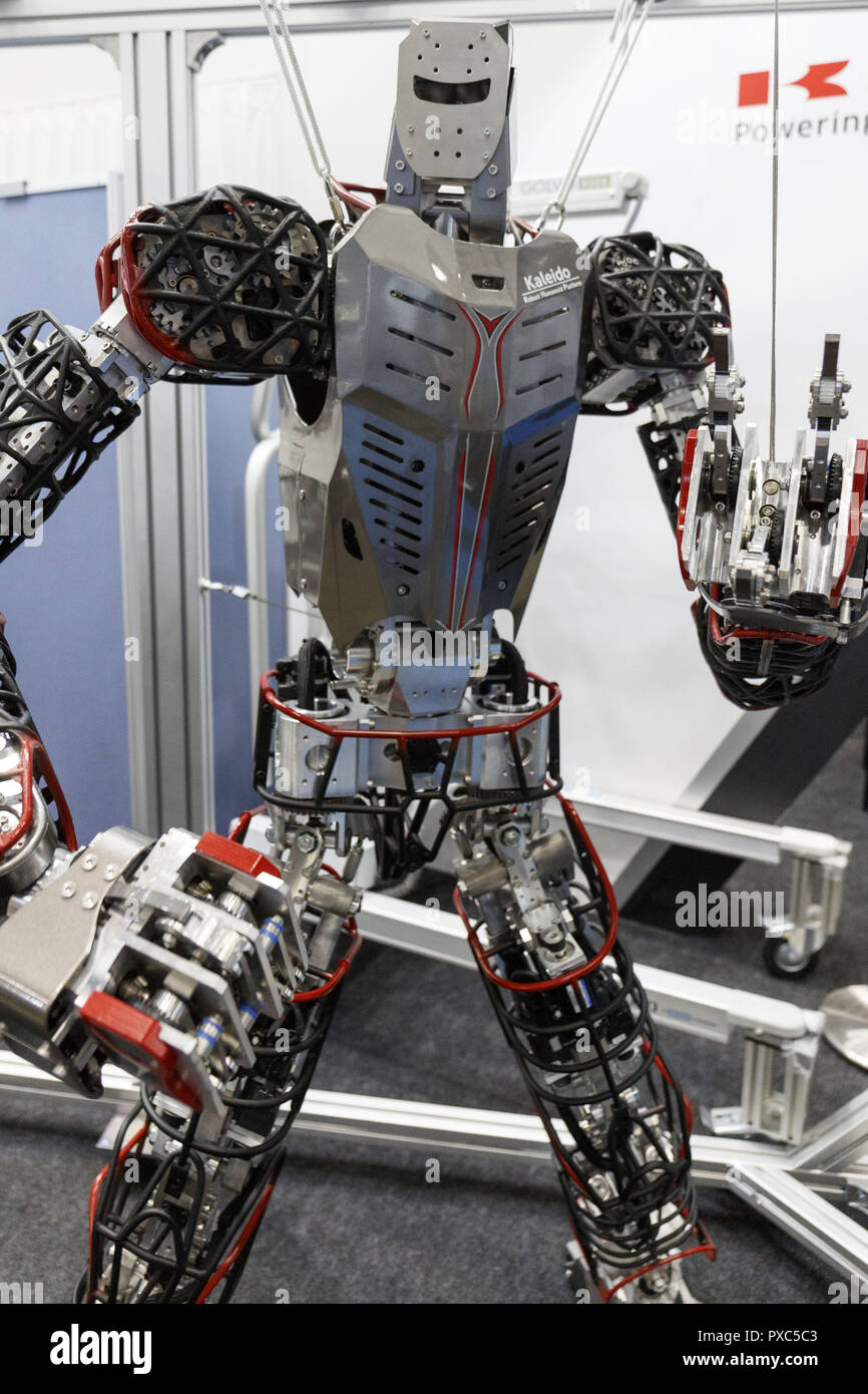 Tokyo, Japan. 21st Oct, 2018. A robust humanoid robot Kaleido by Kawasaki Heavy Industries Ltd., on display during the World Robot Summit 2018 in Tokyo Big Sight. exhibition the