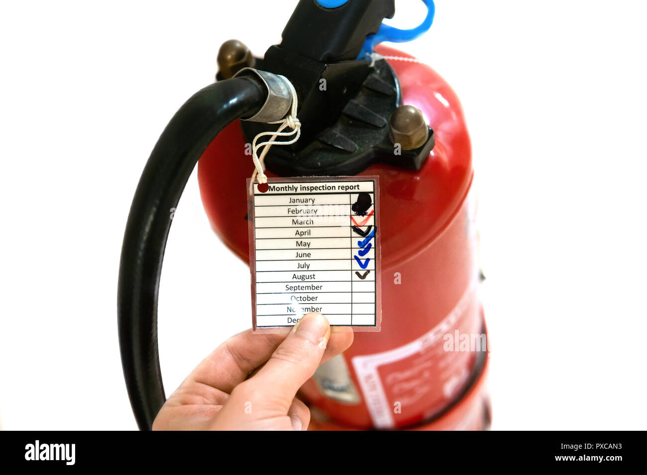 Ship or vessel firefighting equipment. check and maintenance Stock Photo Alamy