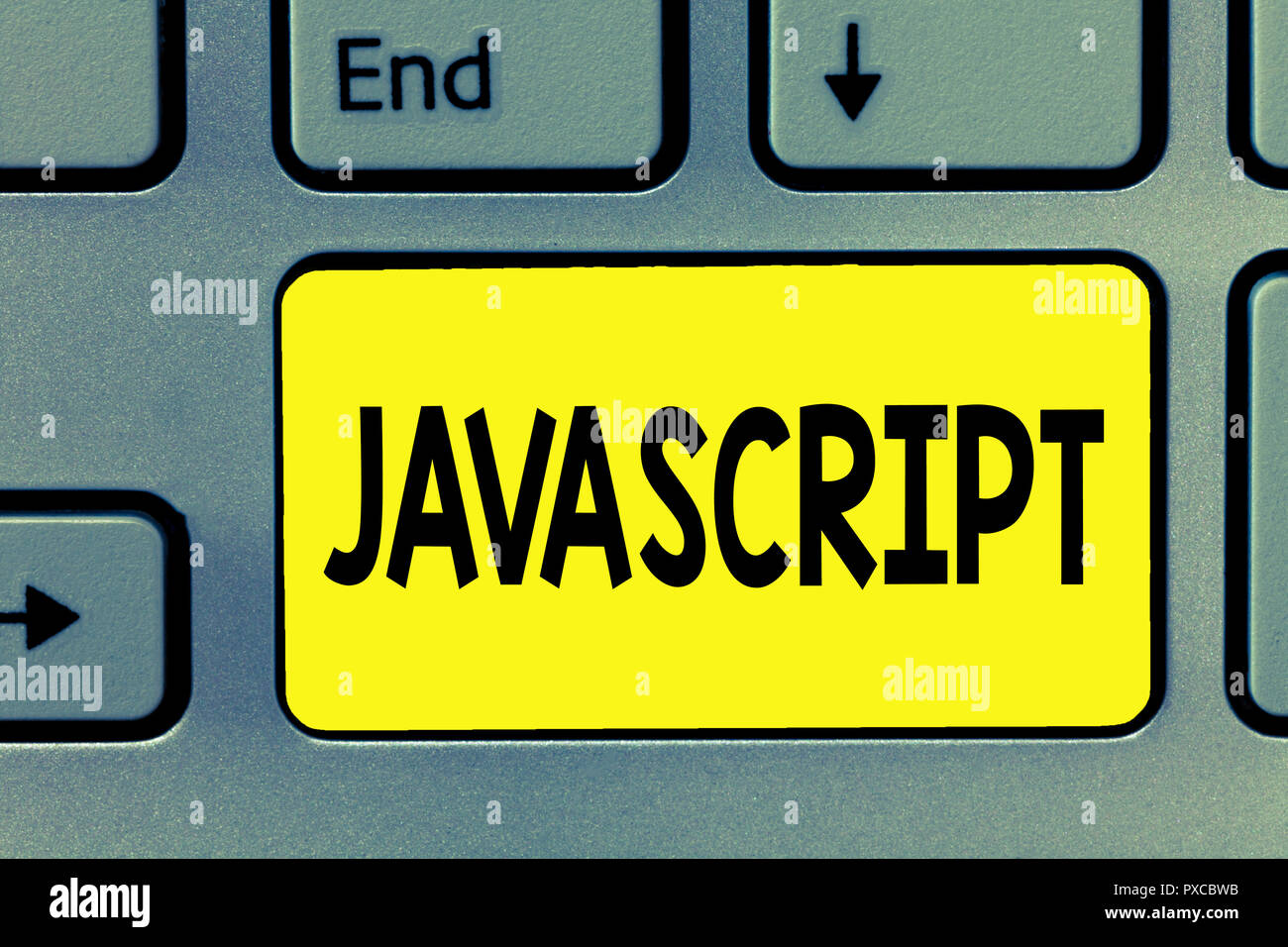Word writing text Javascript. Business concept for Computer programming ...