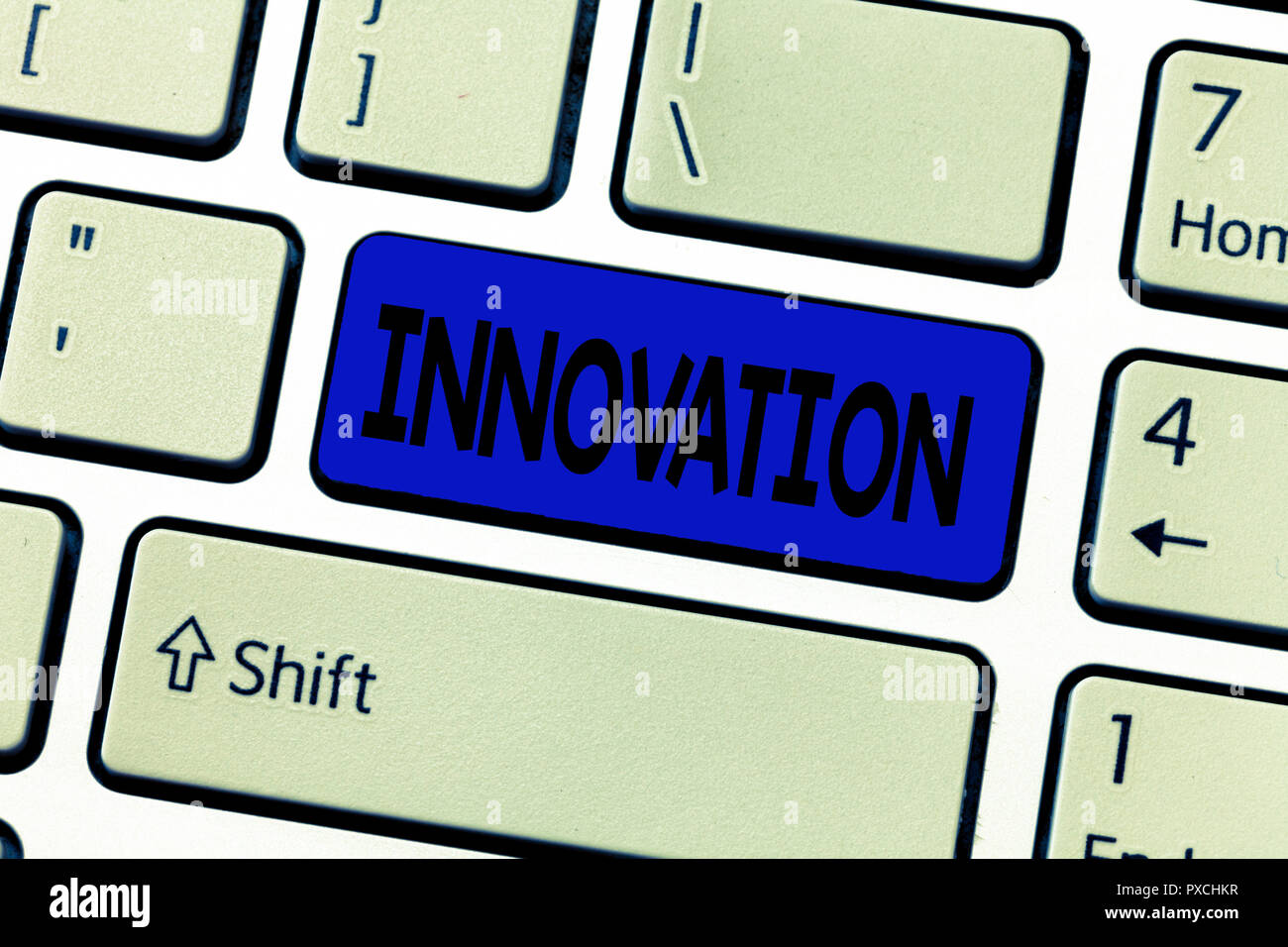 Text sign showing Innovation. Conceptual photo New method idea product ...
