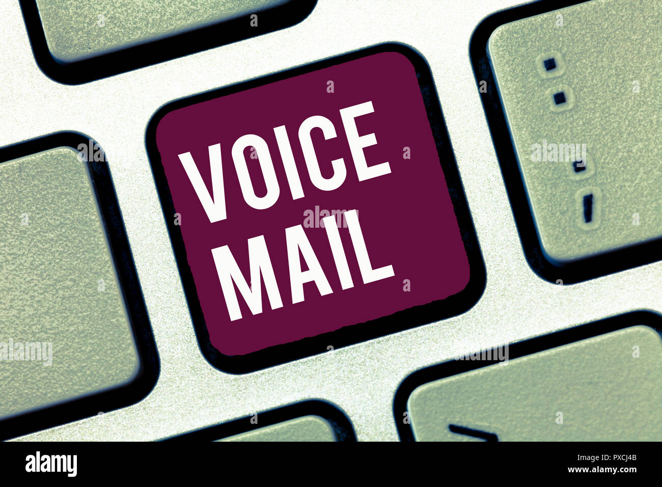 Handwriting text writing Voice Mail. Concept meaning Electronic system