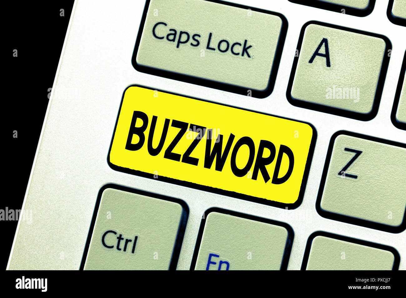 Writing note showing Buzzword. Business photo showcasing Fashionable ...