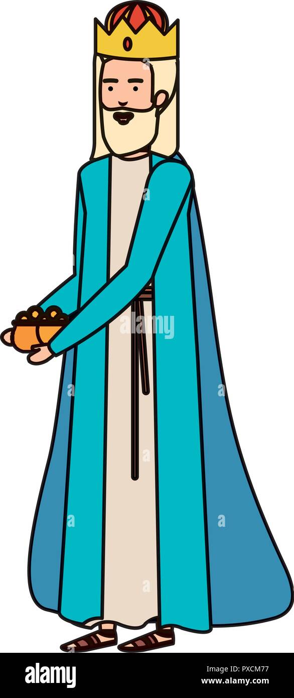 wise kings manger characters Stock Vector