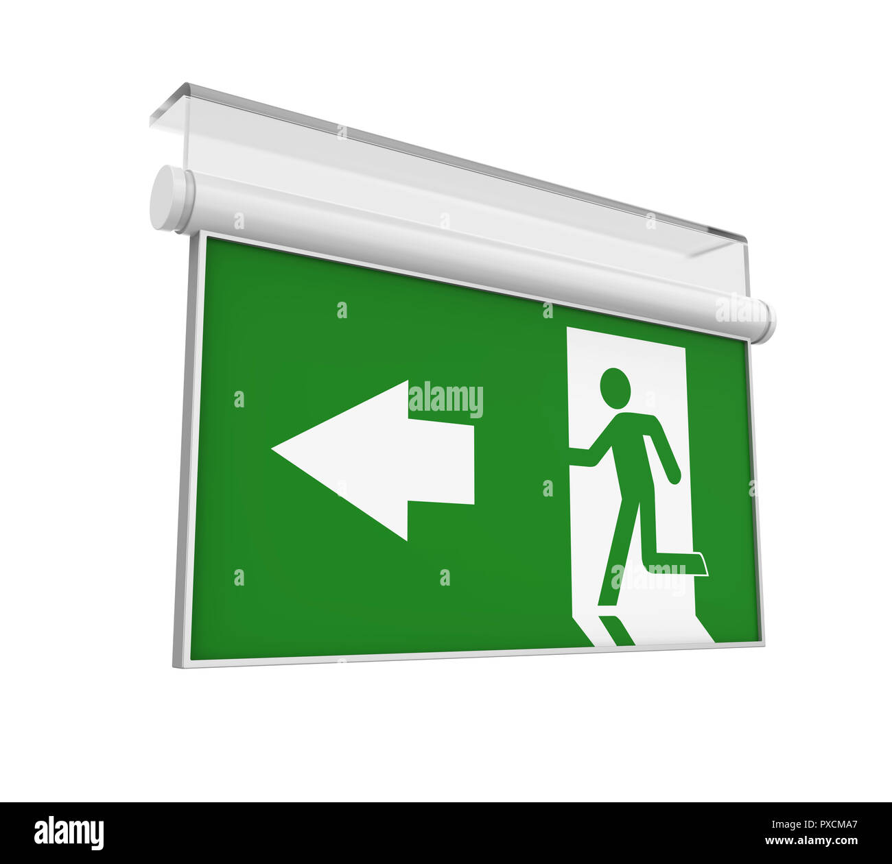 Emergency Exit Sign Isolated Stock Photo