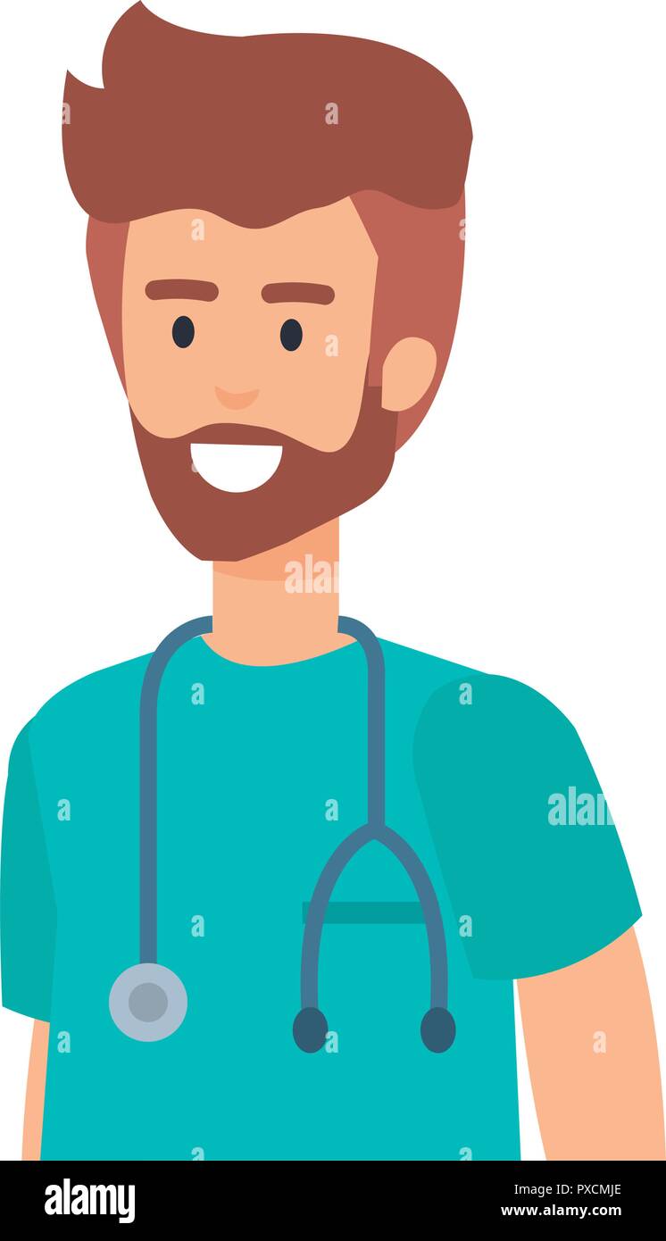 general practitioner with stethoscope character Stock Vector Image ...