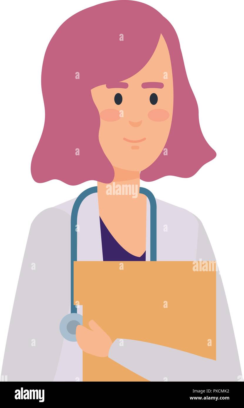 Female doctor stethoscope documents Stock Vector Images - Alamy