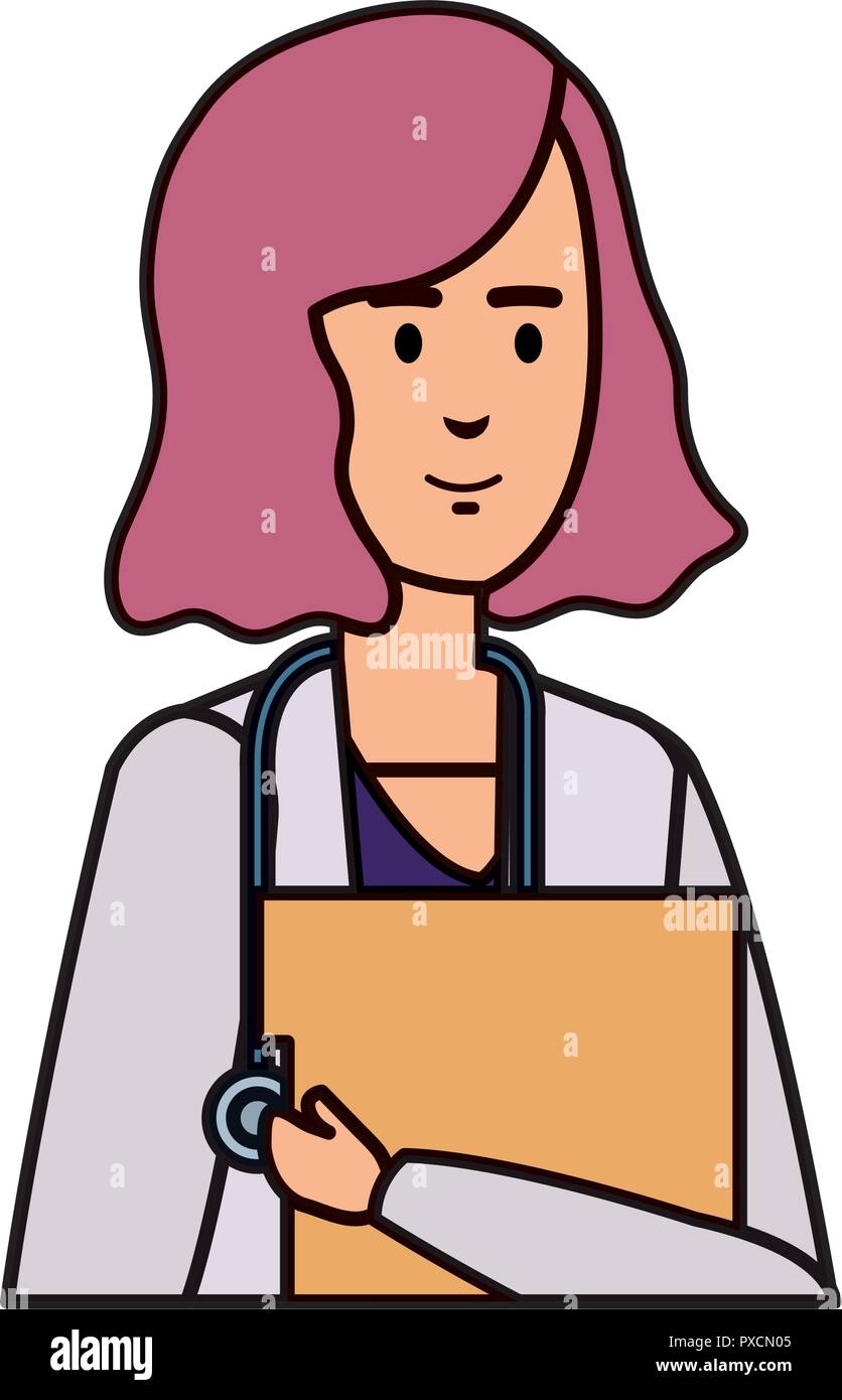Female doctor stethoscope documents Stock Vector Images - Alamy