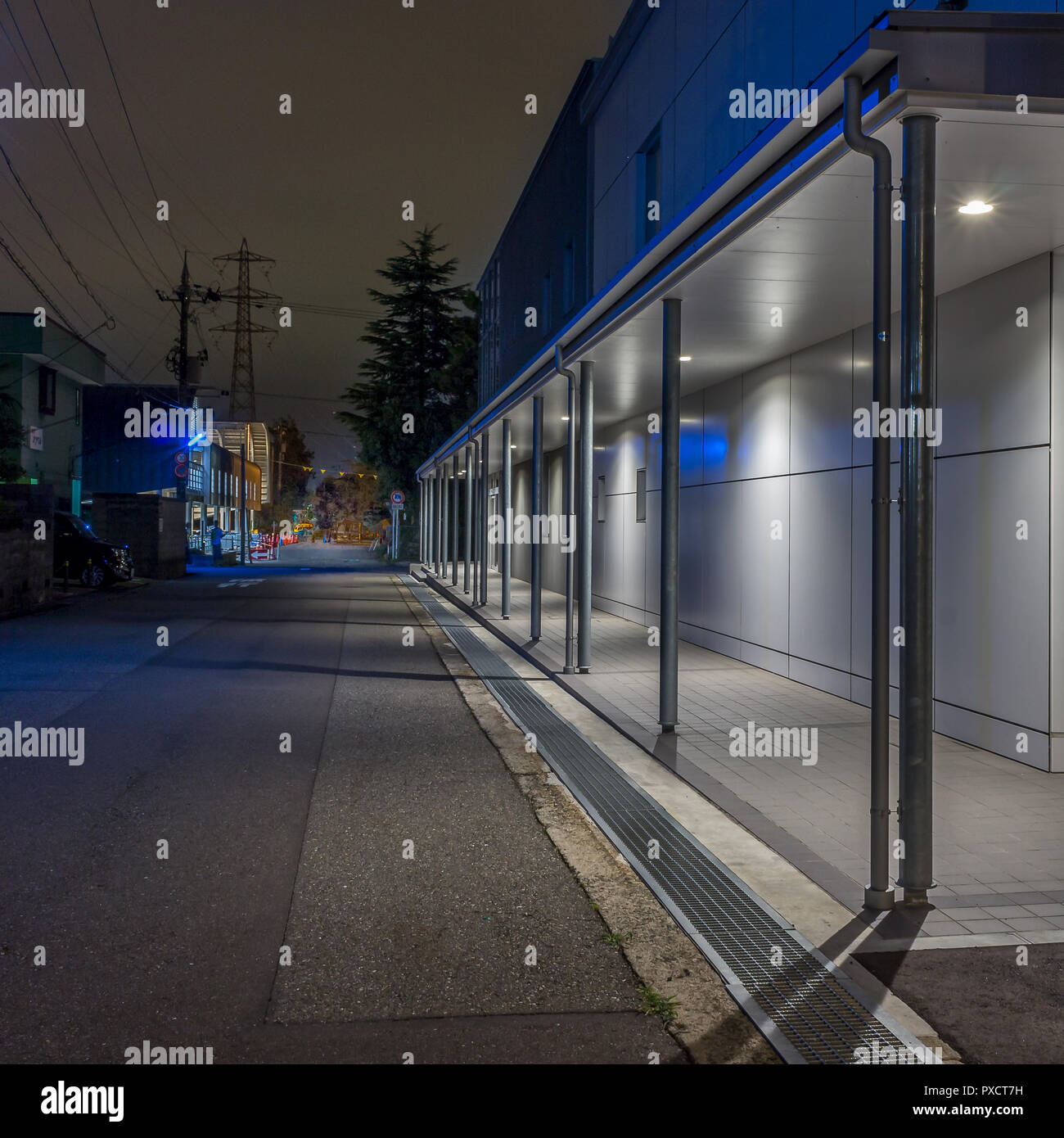 Night view of apartment units. Kanazawa, Japan Stock Photo Alamy
