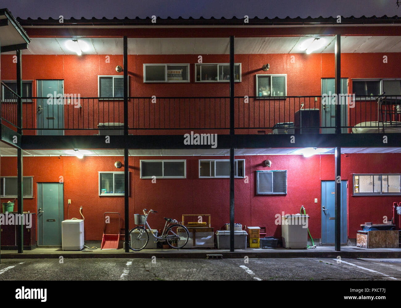 Night view of apartment units. Kanazawa, Japan Stock Photo Alamy