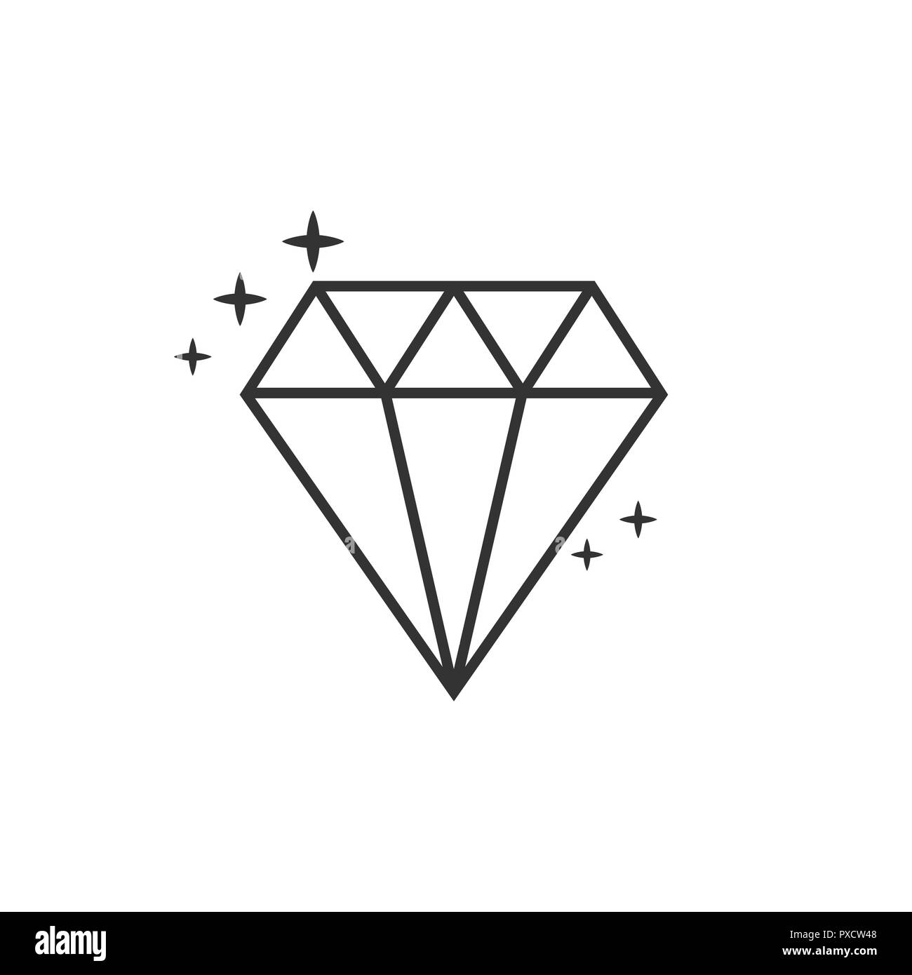 Jewelry symbol. Diamond Vector illustration flat Stock Vector
