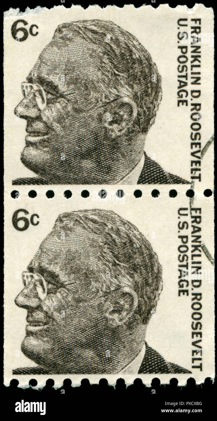 Postmarked stamps from United States of America (USA) in the Famous Americans series issued in 1967 Stock Photo