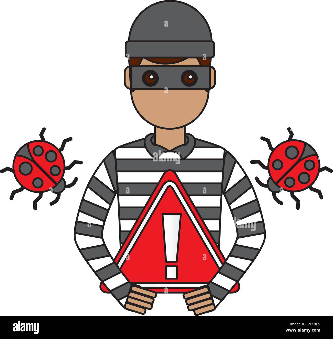 hacker virus alert cyber security digital vector illustration Stock ...