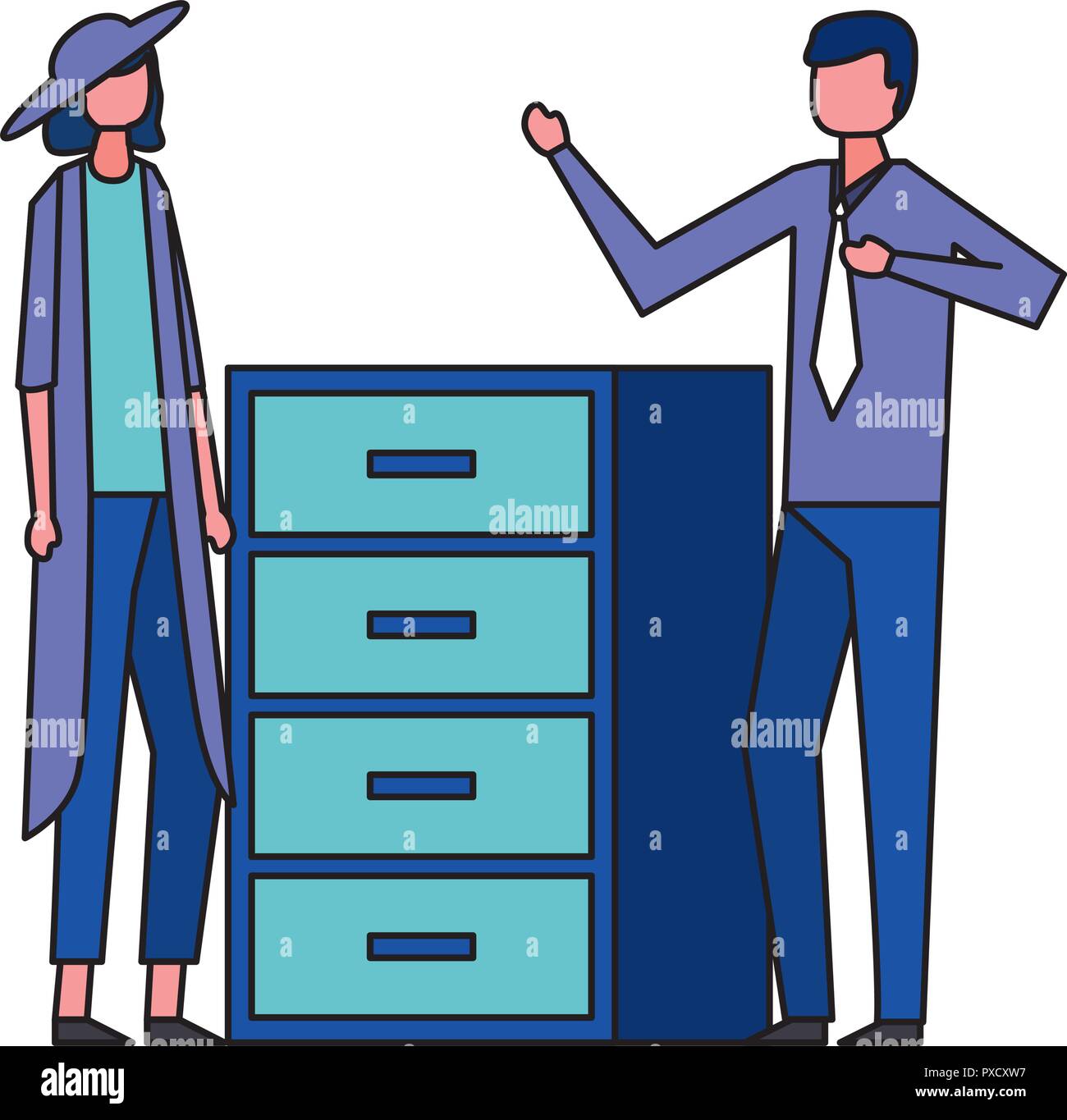 business man and woman in the office vector illustration Stock Vector ...