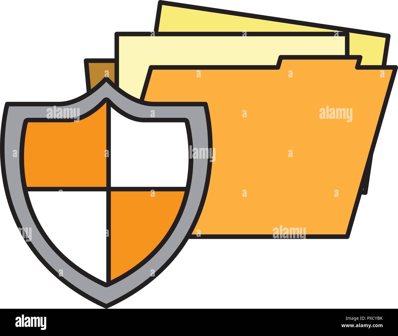 shield protection folder cyber security digital vector illustration ...
