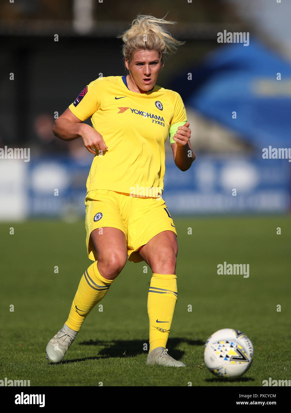 Chelsea's Millie Bright during the Women's Super League match at the Automated Technology Group Stadium, Solihull. PRESS ASSOCIATION Photo. Picture date: Sunday October 21, 2018. See PA story SOCCER Birmingham Women. Photo credit should read: Nick Potts/PA Wire. RESTRICTIONS: No use with unauthorised audio, video, data, fixture lists, club/league logos or 'live' services. Online in-match use limited to 75 images, no video emulation. No use in betting, games or single club/league/player publications. Stock Photo