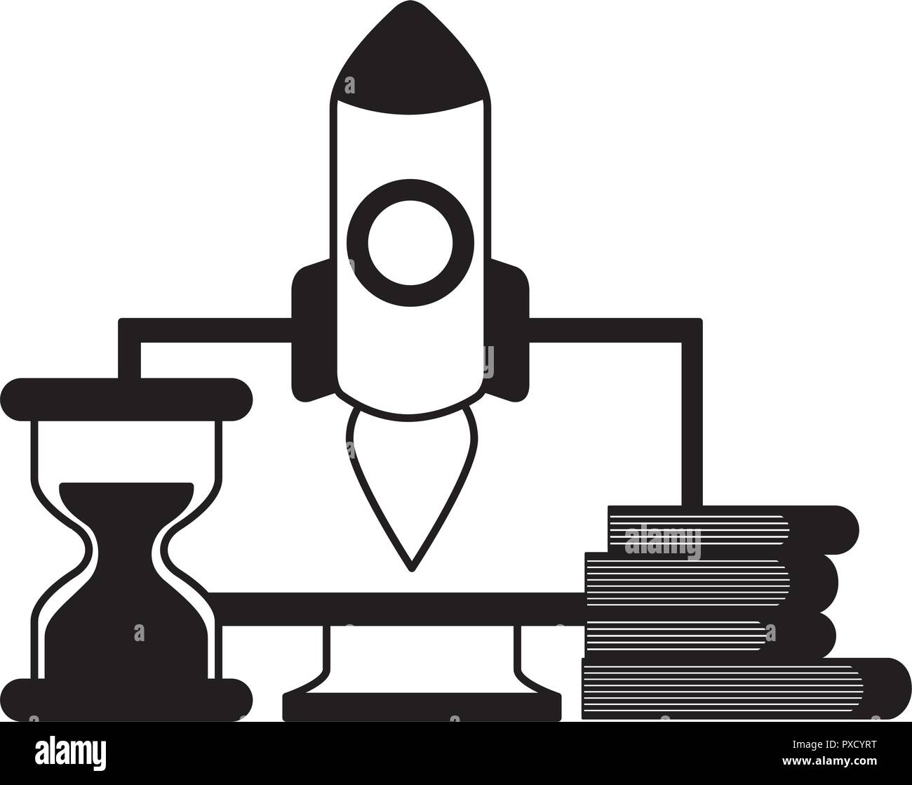 Men teamwork business rocket Stock Vector Images - Alamy