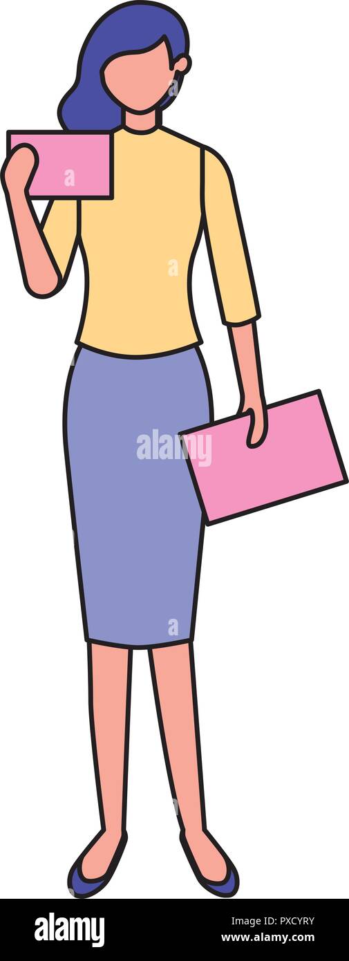 business woman standing character Stock Vector Image & Art - Alamy