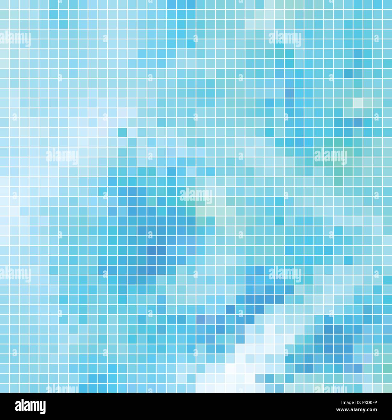 abstract vector square pixel mosaic background - light blue Stock ...