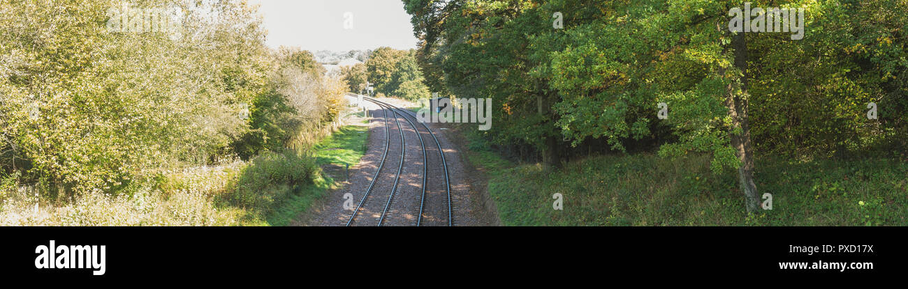 Railway in countryside Stock Photo