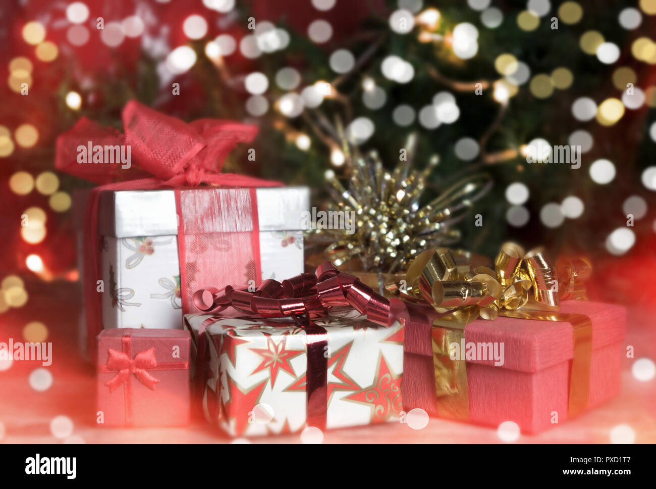 Christmas presents with copy space Stock Photo - Alamy