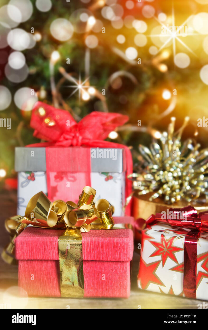 Christmas presents with copy space Stock Photo - Alamy