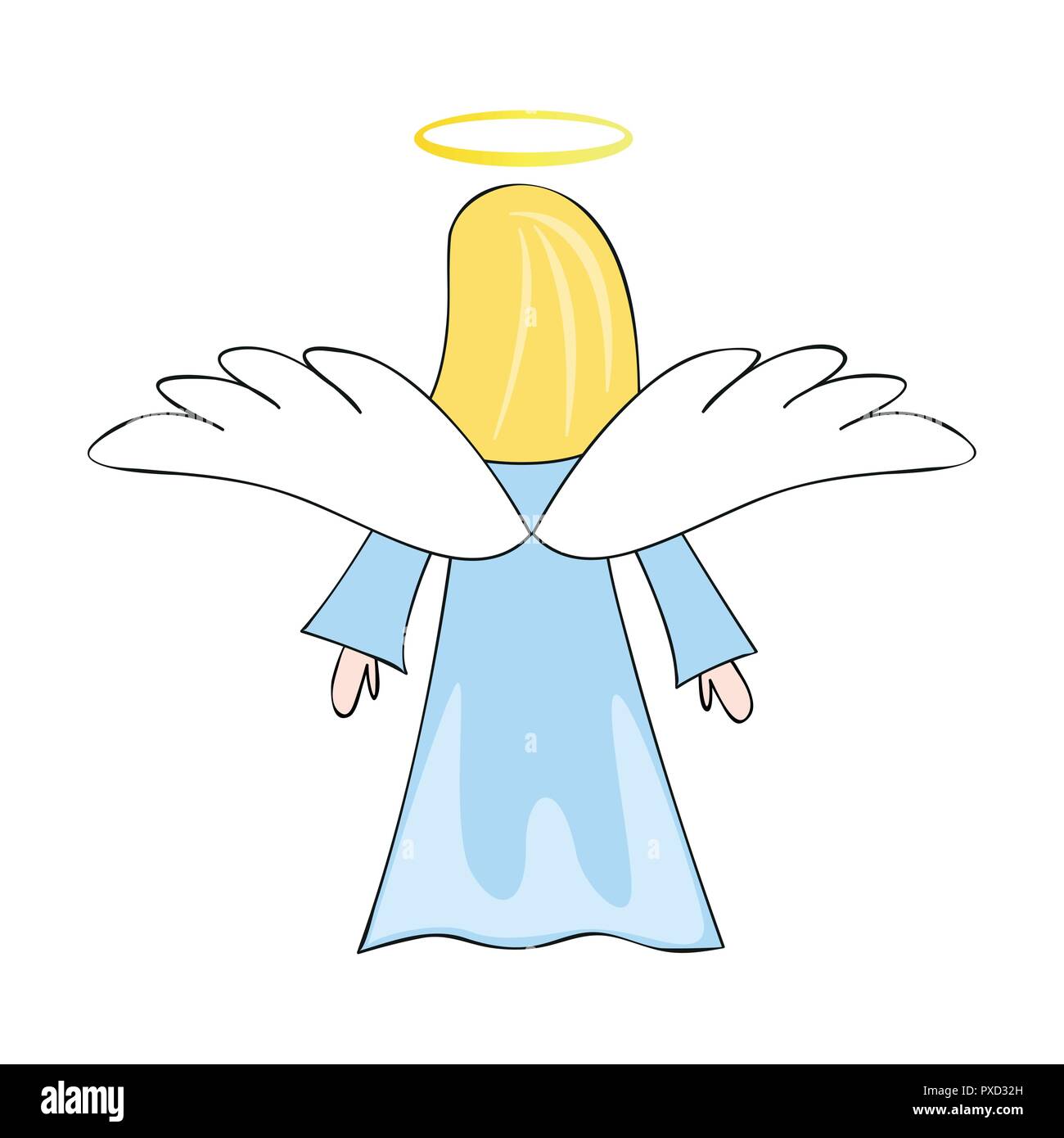 christmas angel little girl cartoon vector illustration EPS10 Stock Vector