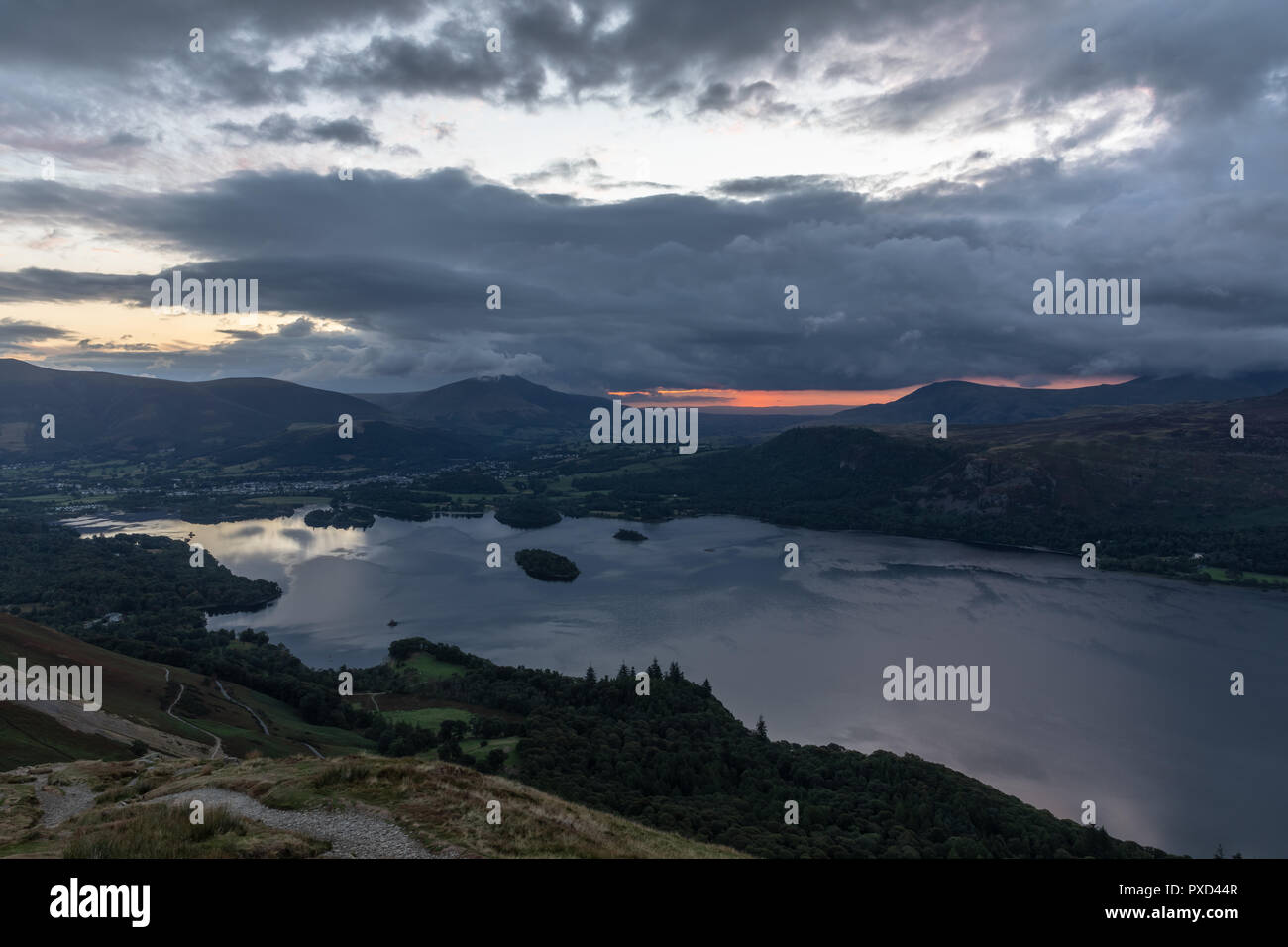 Cat Bells at Dawn, UK Lake District Stock Photo